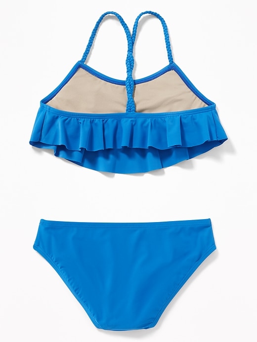View large product image 2 of 2. Ruffled Braided-Strap Bikini for Girls