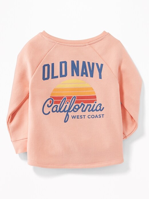 View large product image 2 of 4. Relaxed Logo-Graphic Tie-Front Sweatshirt for Toddler Girls