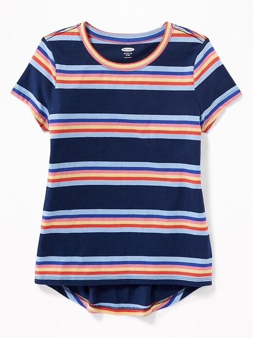 View large product image 1 of 2. Multi-Color Stripe Softest Tee for Girls