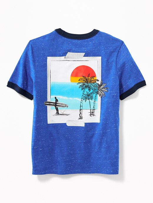 View large product image 2 of 3. Graphic Ringer Tee For Boys