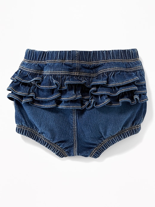 View large product image 2 of 2. Ruffled Denim Bloomers for Baby