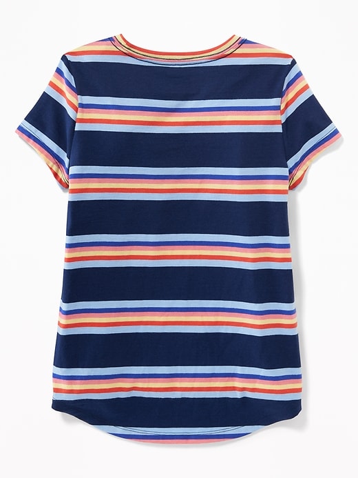 View large product image 2 of 2. Multi-Color Stripe Softest Tee for Girls