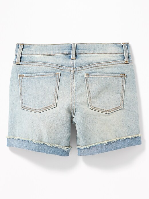 View large product image 2 of 3. Distressed Mid-Length Jean Shorts For Girls