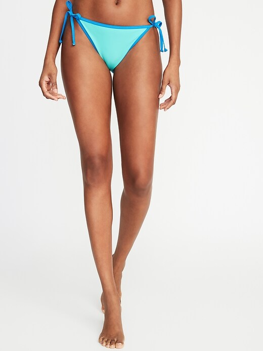 View large product image 1 of 1. String-Bikini Swim Bottoms for Women