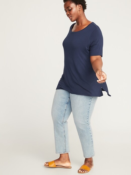 Luxe Elbow-Sleeve Plus-Size Tunic Tee | Old Navy