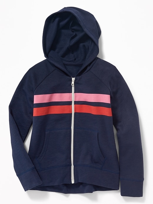 View large product image 1 of 1. Graphic Slub-Knit Zip Hoodie for Girls