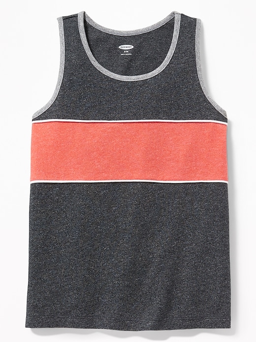 View large product image 1 of 1. Color-Blocked Piped-Trim Tank for Boys