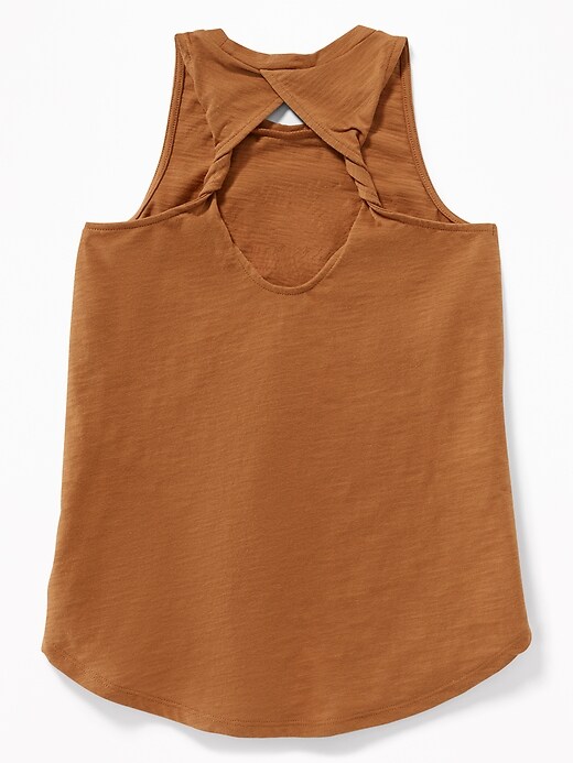 View large product image 2 of 2. Graphic Slub-Knit Twist-Back Tunic Tank for Girls