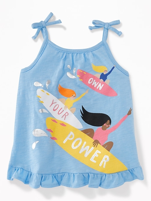 View large product image 1 of 1. Ruffle-Hem Jersey Tank for Toddler Girls