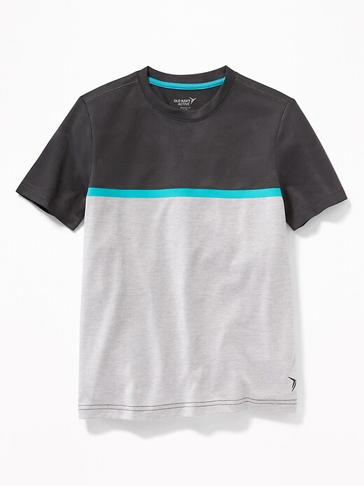 View large product image 1 of 3. Go-Dry Color-Blocked Mesh Tee for Boys
