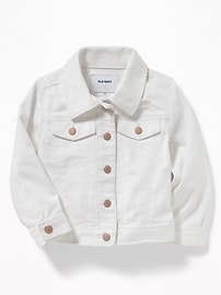 View large product image 4 of 4. White Jean Jacket For Toddler Girls