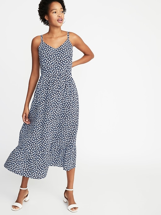 Fit & Flare Floral Cami Midi Dress for Women | Old Navy