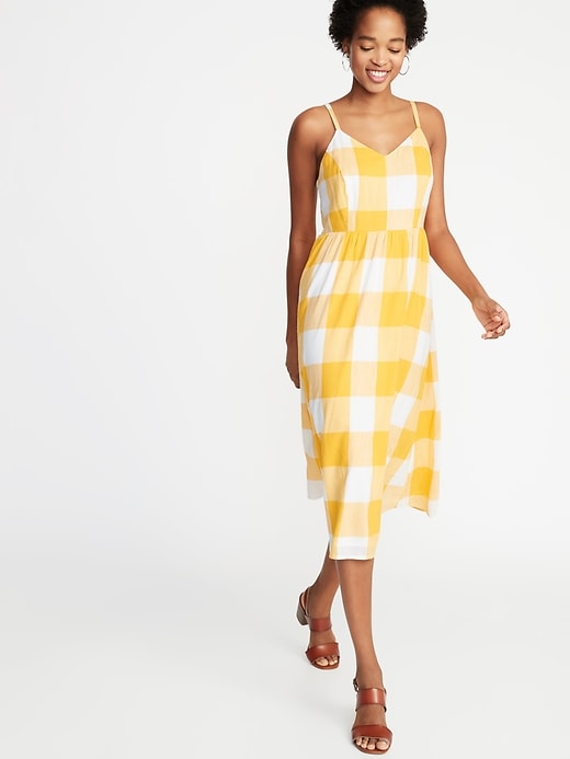 Image number 4 showing, Fit & Flare Gingham Cami Midi Dress for Women