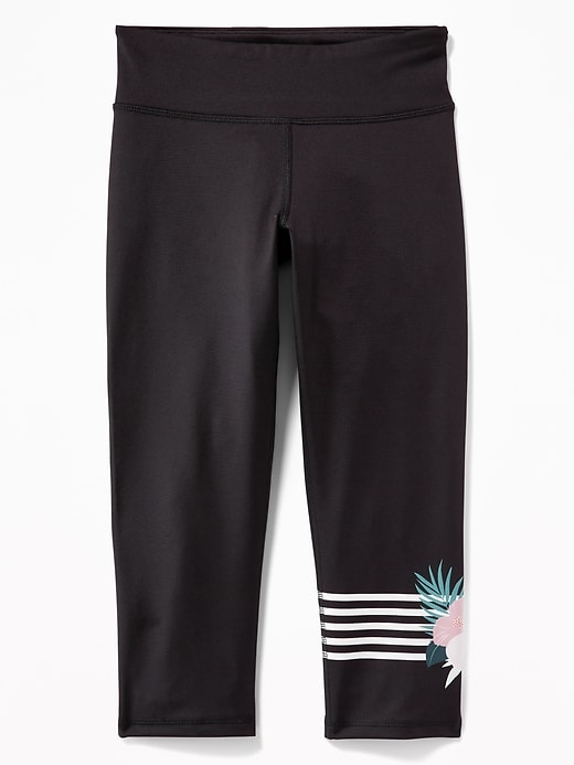 View large product image 1 of 4. Mid-Rise Graphic Go-Dry Cropped Leggings for Girls