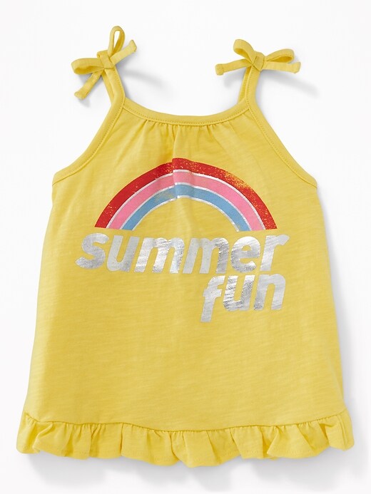View large product image 1 of 1. Ruffle-Hem Jersey Tank for Toddler Girls