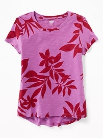 View large product image 4 of 4. Printed Slub-Knit Softest Tee for Girls