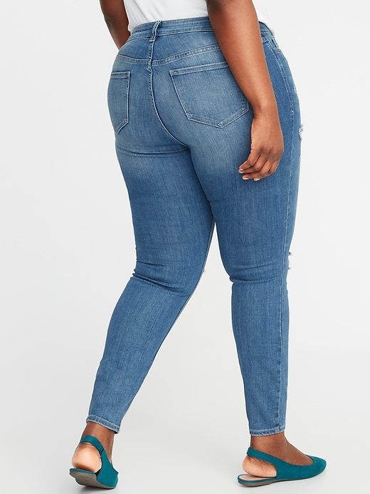 Image number 2 showing, High-Waisted Secret-Slim Pockets Distressed Rockstar Plus-Size Super Skinny Jeans