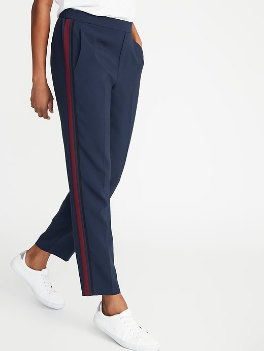 View large product image 1 of 3. Mid-Rise Side-Stripe Pull-On Track Pants for Women