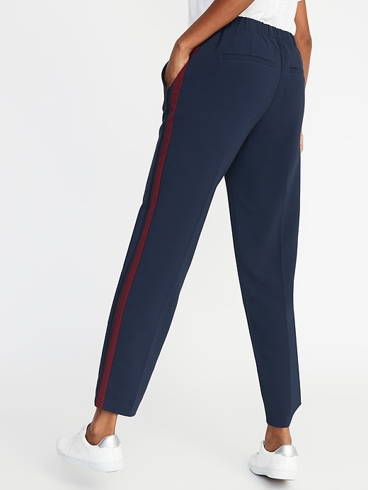 View large product image 2 of 3. Mid-Rise Side-Stripe Pull-On Track Pants for Women