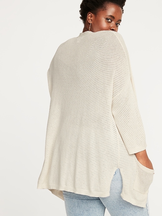 Image number 2 showing, Slub-Knit Open-Front Plus-Size Sweater