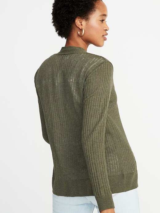 Image number 2 showing, Short Open-Front Textured Sweater for Women