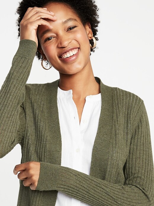 Image number 4 showing, Short Open-Front Textured Sweater for Women
