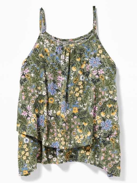 View large product image 1 of 1. Tiered Floral-Print Swing Cami for Girls