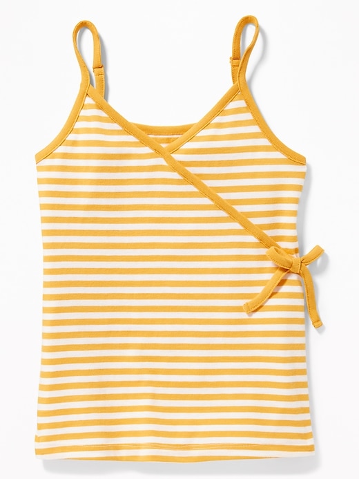 View large product image 1 of 3. Striped V-Neck Faux-Wrap Tank for Girls