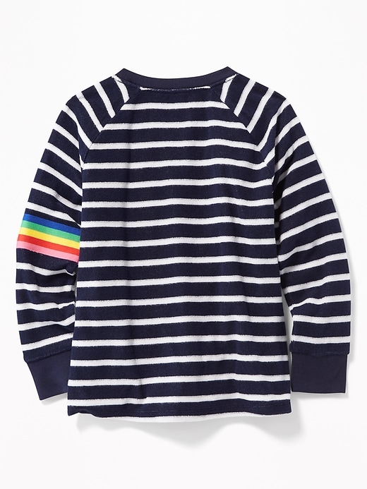 View large product image 2 of 2. Striped Loop-Terry Tie-Hem Sweatshirt for Girls