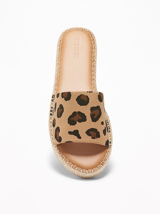 Image number 3 showing, Leopard-Print Espadrille Slide Sandals for Women