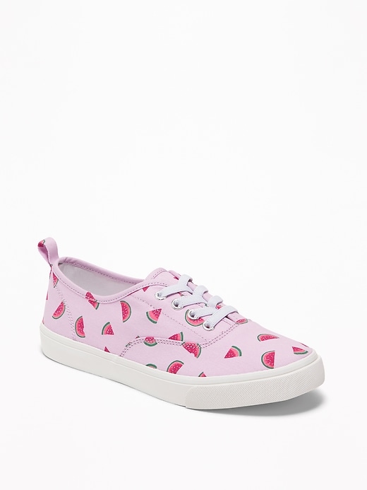 View large product image 1 of 3. Printed Elastic-Lace Sneakers for Girls