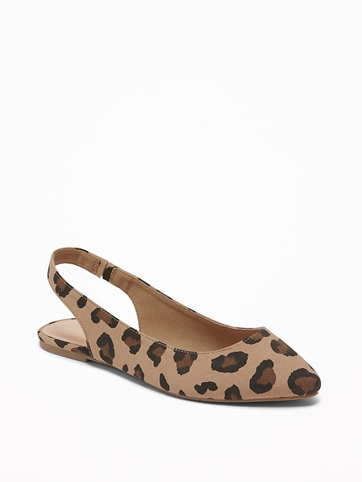 Image number 1 showing, Leopard-Print Slingback Flats for Women