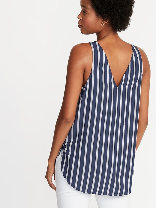 Image number 2 showing, Striped Sleeveless V-Neck Top for Women