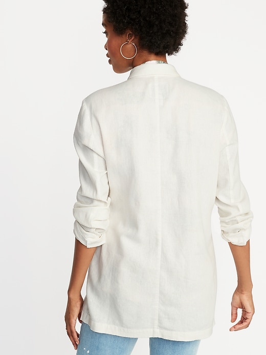 Image number 2 showing, Linen-Blend Blazer for Women