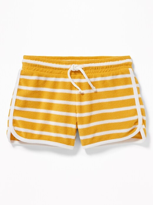 View large product image 1 of 1. Relaxed Striped Loop-Terry Shorts For Girls