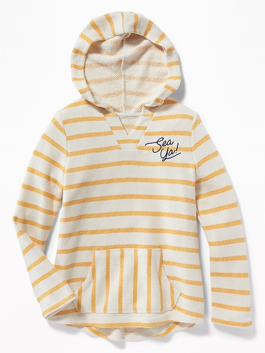 View large product image 1 of 2. Striped Graphic Cali-Fleece Pullover Hoodie for Girls