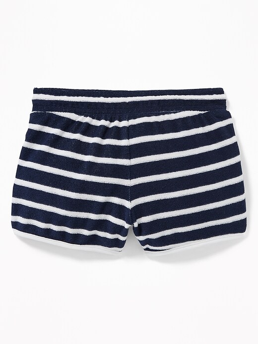 View large product image 2 of 2. Relaxed Striped Loop-Terry Shorts For Girls