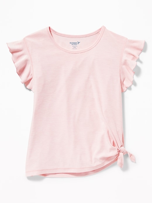 View large product image 1 of 1. Ultra-Soft Breathe ON Built-In Flex Ruffle-Trim Tee for Girls