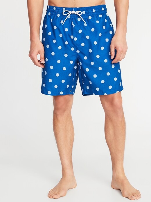 View large product image 1 of 1. Printed Swim Trunks - 8-inch inseam