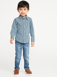 View large product image 3 of 4. Built-In Flex Patterned Shirt for Toddler Boys