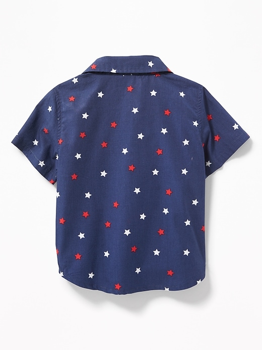 View large product image 2 of 2. Star-Print Pocket Shirt for Baby