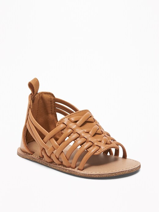 View large product image 1 of 4. Faux-Leather Huarache Sandals for Baby