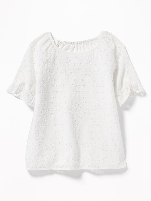 View large product image 1 of 3. Lightweight Cutwork Swing Top for Girls