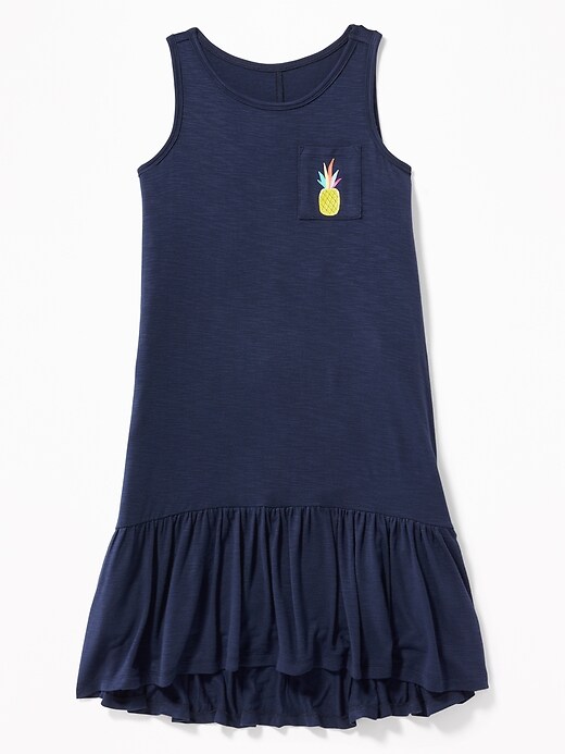 View large product image 1 of 1. Slub-Knit Tiered-Hem Tank Dress for Girls