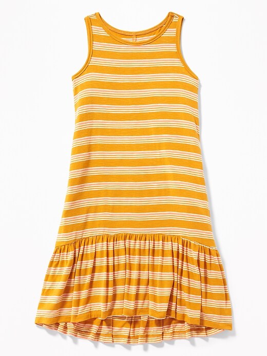 View large product image 1 of 1. Slub-Knit Tiered-Hem Tank Dress for Girls