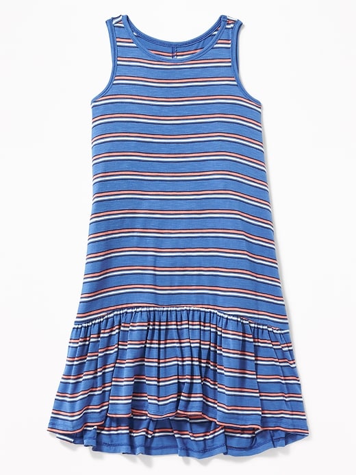 View large product image 1 of 3. Slub-Knit Tiered-Hem Tank Dress for Girls