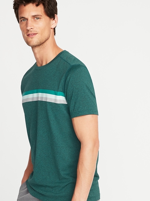 Image number 4 showing, Go-Dry Cool Eco Multi-Color Chest-Stripe Tee