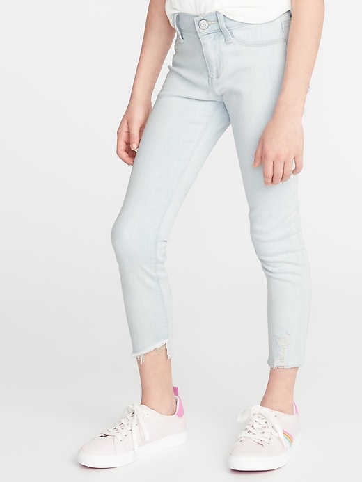 View large product image 1 of 3. Ballerina 360&#176 Stretch Cropped Raw-Hem Jeggings for Girls