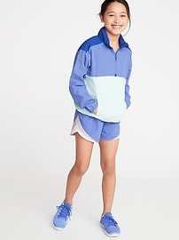 View large product image 4 of 4. Color-Blocked Packable-Hood 1/2-Zip Anorak for Girls