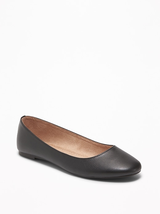 Image number 1 showing, Faux-Leather Ballet Flats for Women